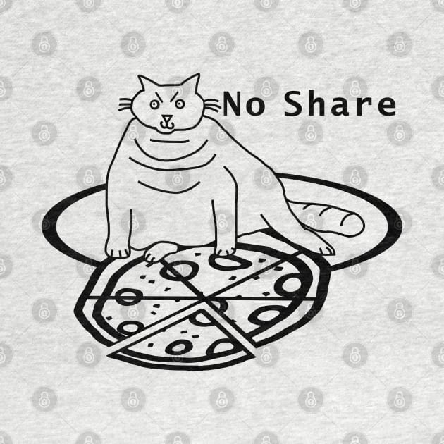 Chonk Cat Got Pizza Outline by ellenhenryart